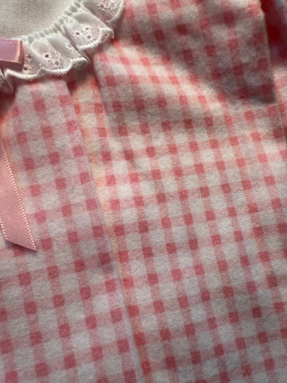 Vintage Winnie The Pooh Pink Gingham Kids Pajamas with Embroidered Detail​